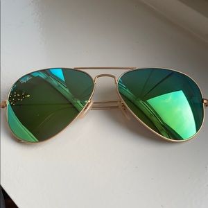 AVIATOR FLASH LENSES- gold, green flash